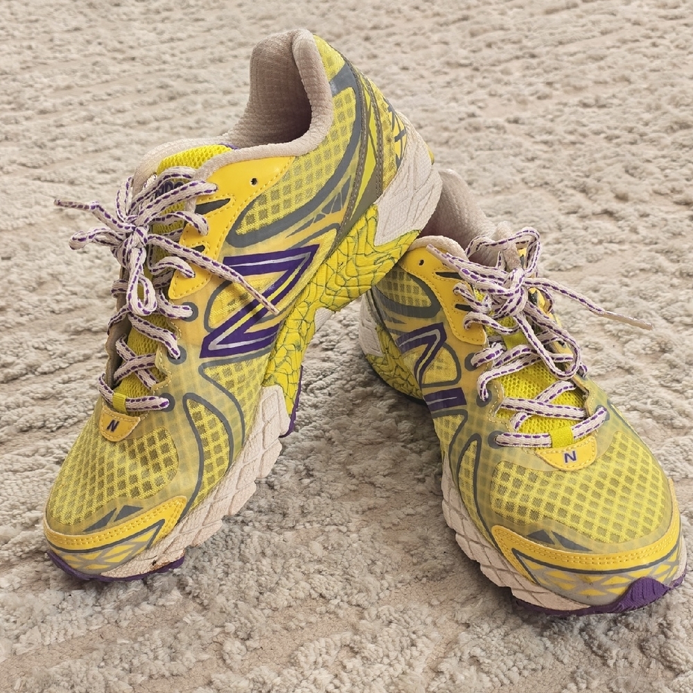 New Balance Yellow and Purple Athletic Shoes for Running